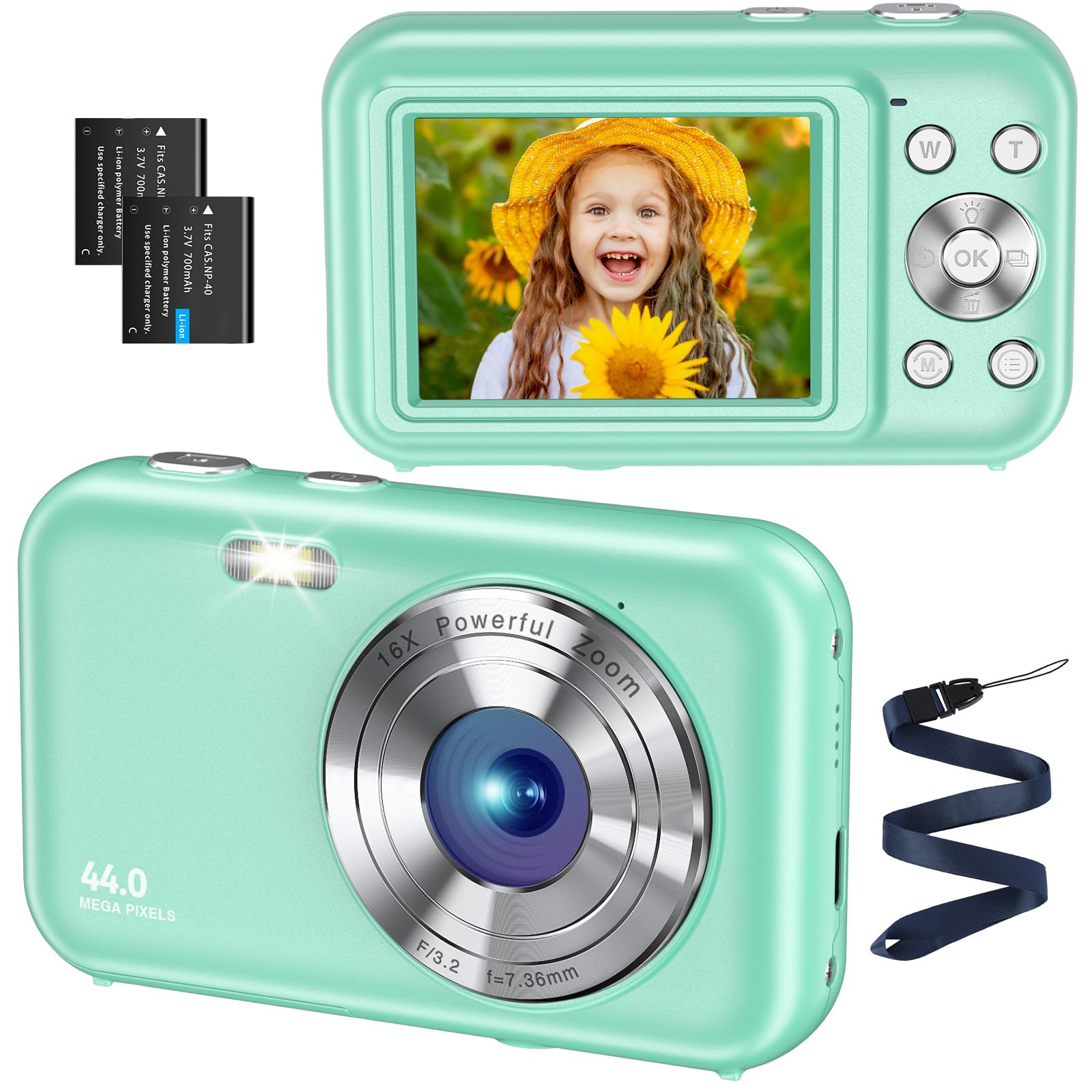 SIXTARY Digital Camera FHD 1080P 44MP Ultra Thin Digital